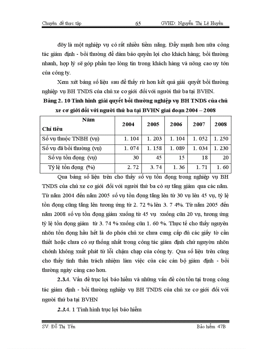 image for page Công tác giám định – bồi thường nghiệp vụ BH TNDS của chủ xe giới đối với người thứ ba tại BVHN