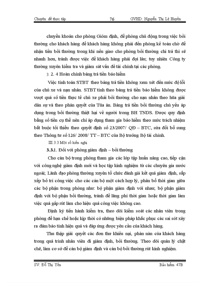 image for page Công tác giám định – bồi thường nghiệp vụ BH TNDS của chủ xe giới đối với người thứ ba tại BVHN