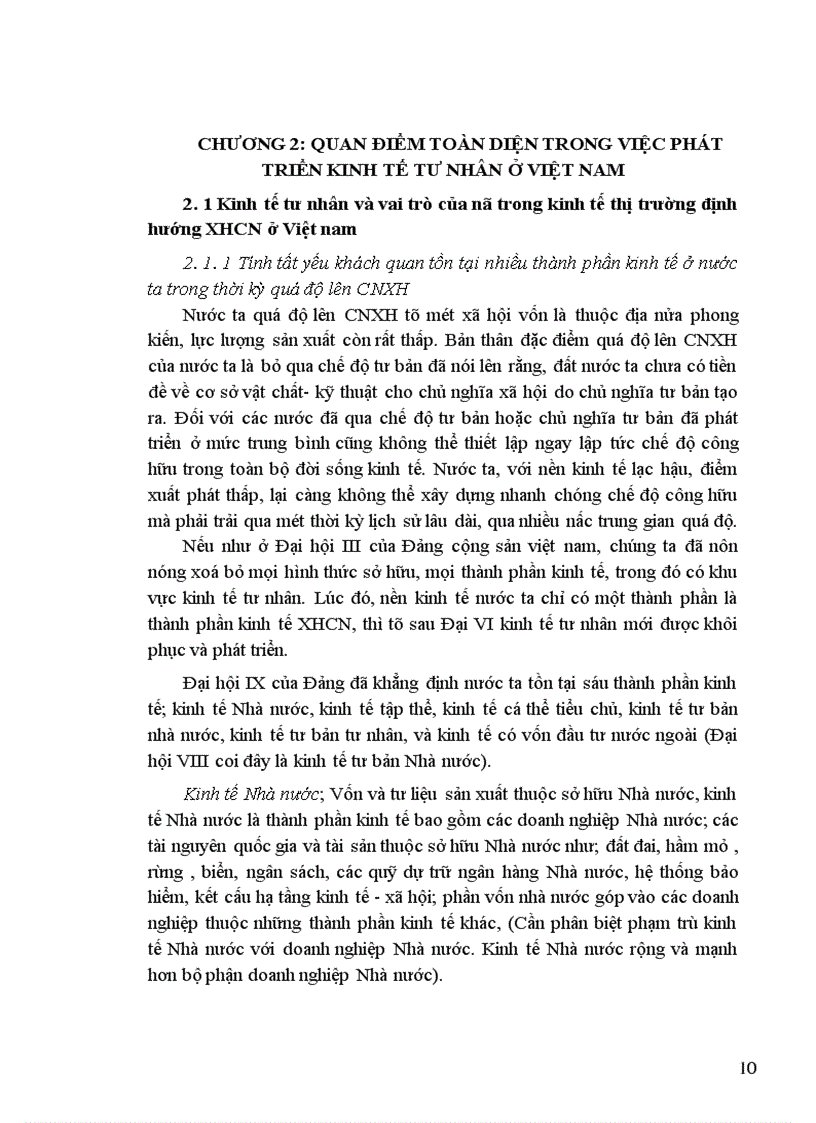 image for page Vận dụng quan điểm toàn diện với việc phát triển kinh tế tư nhân trong thời kỳ quá độ lên CNXH ở Việt Nam