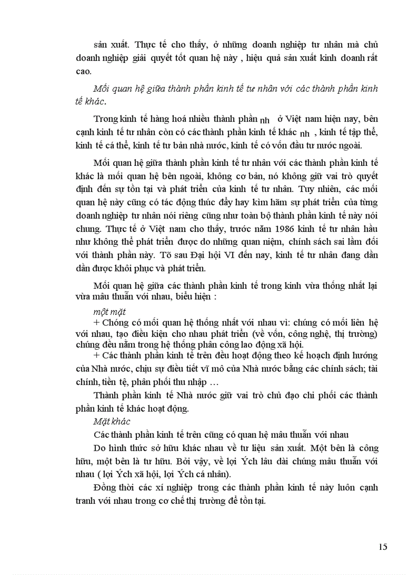 image for page Vận dụng quan điểm toàn diện với việc phát triển kinh tế tư nhân trong thời kỳ quá độ lên CNXH ở Việt Nam