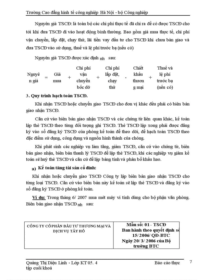 image for page Hoàn thiện công tác kế toán công ty cổ phần đầu tư thương mại và dịch vụ Tây Hồ