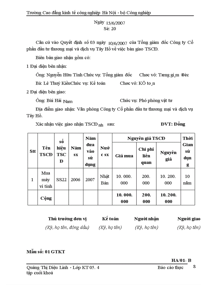 image for page Hoàn thiện công tác kế toán công ty cổ phần đầu tư thương mại và dịch vụ Tây Hồ