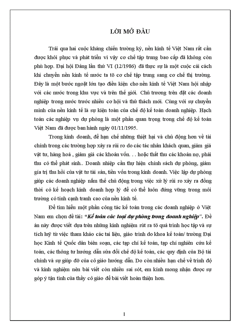 image for page Kế toán các loại dự phòng trong doanh nghiệp