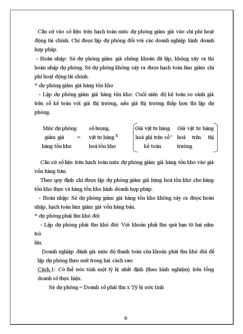 image for page Kế toán các loại dự phòng trong doanh nghiệp