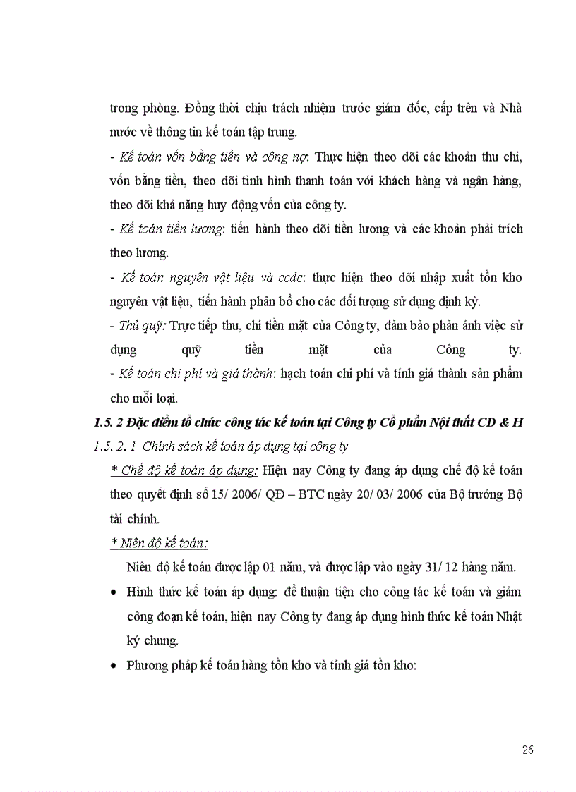 image for page Tổ chức công tác kế toán NVL tại Công ty Cổ phần Nội thất CD&H