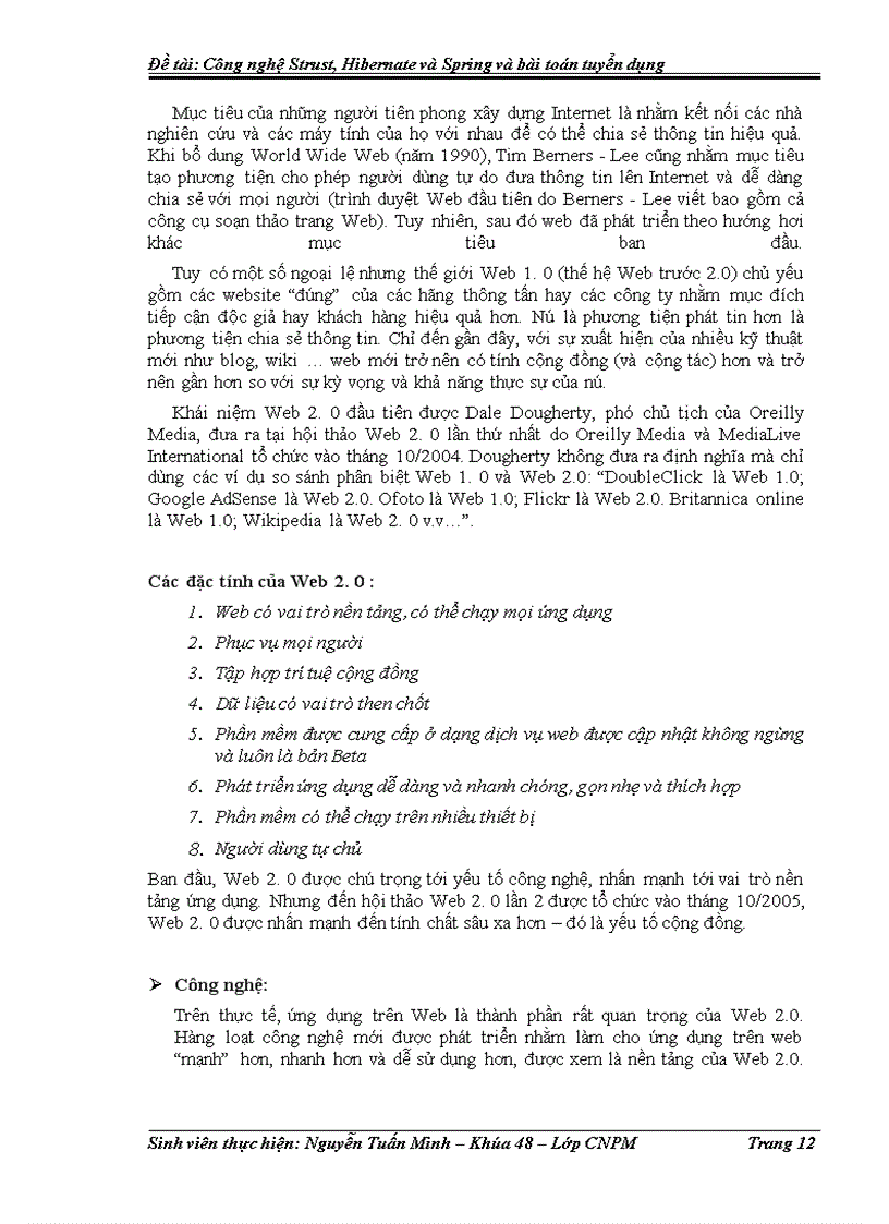 image for page Công nghệ Struts, Hibernate và Spring trong xây dựng ứng dụng Web Tuyển dụng