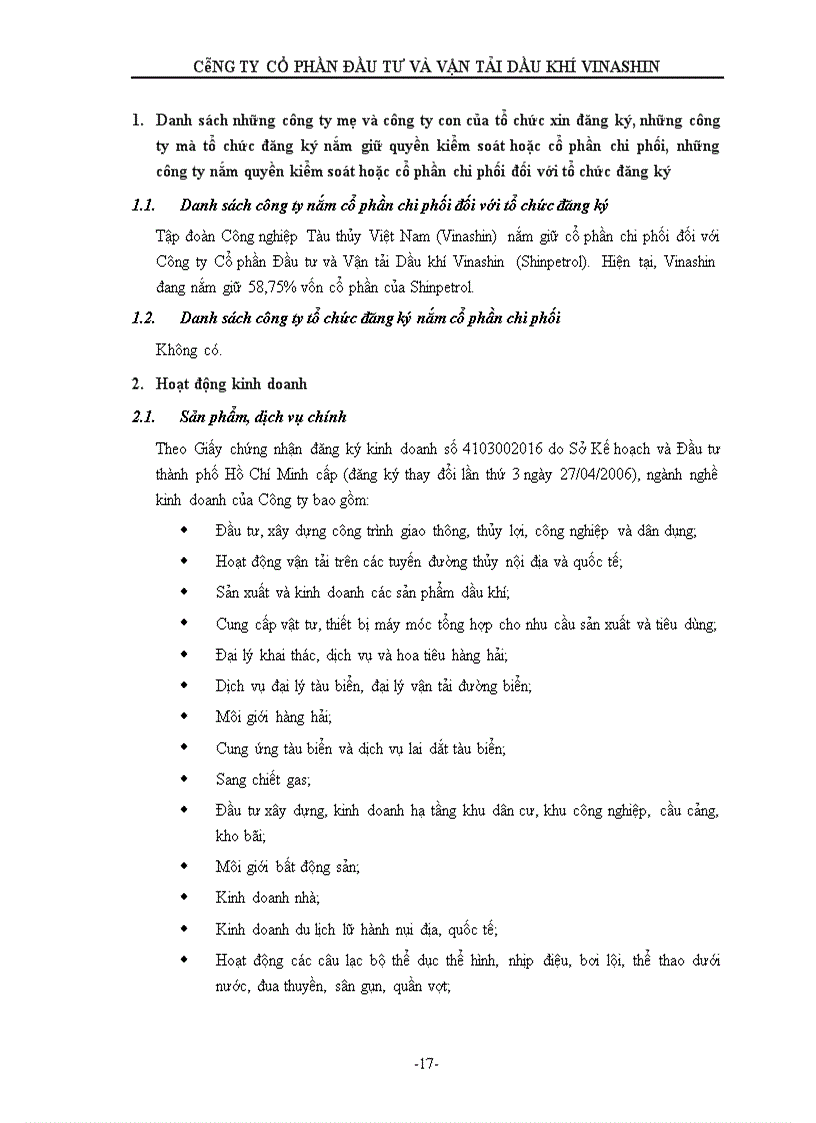 image for page Bản cáo bạch công ty cổ phần đầu tư và vận tải dầu khí vinashin