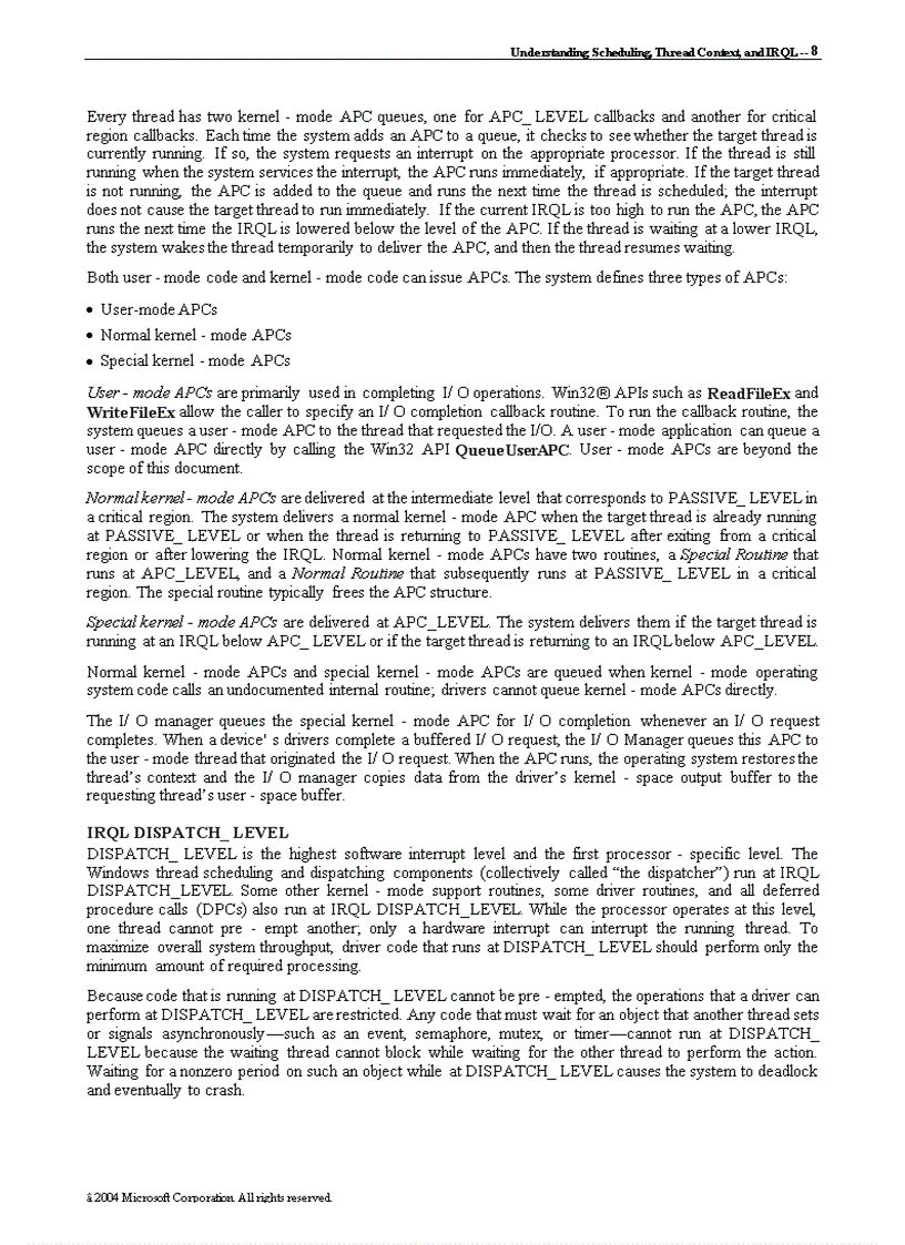 image for page Understanding Scheduling, Thread Context, and IRQL