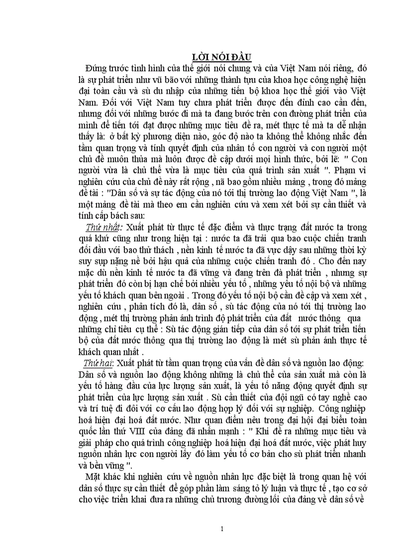 image for page Dân số và sự tác động của nó tới thị trường lao động Việt Nam