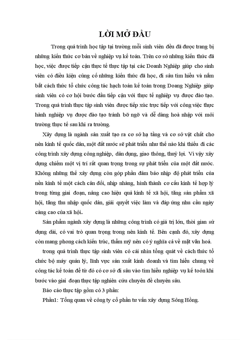 image for page Tổ chức hạnh toán kế toán tại công ty cổ phần tư vấn xây dựng Sông Hồng.