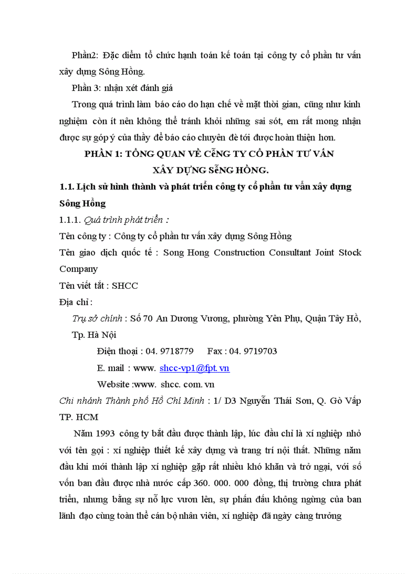 image for page Tổ chức hạnh toán kế toán tại công ty cổ phần tư vấn xây dựng Sông Hồng.