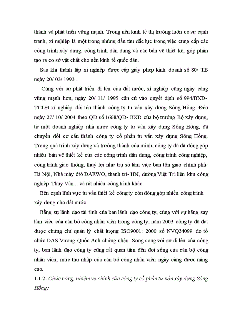 image for page Tổ chức hạnh toán kế toán tại công ty cổ phần tư vấn xây dựng Sông Hồng.