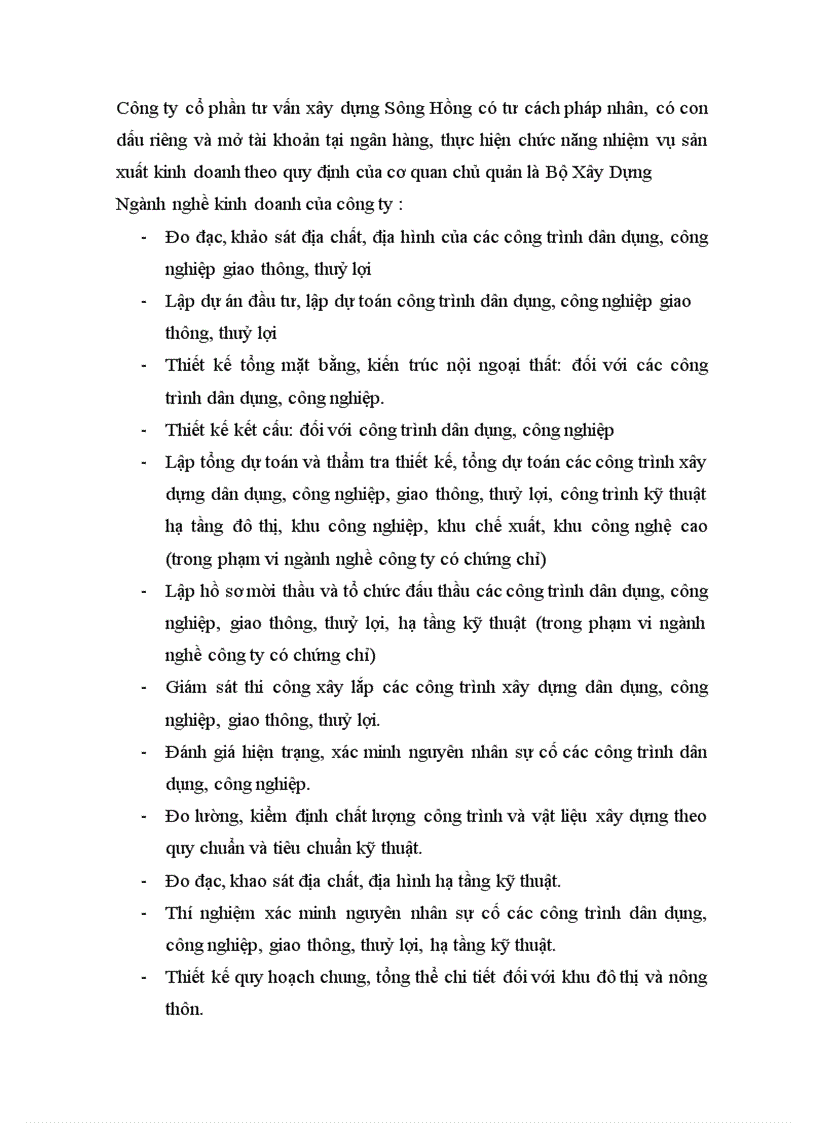 image for page Tổ chức hạnh toán kế toán tại công ty cổ phần tư vấn xây dựng Sông Hồng.