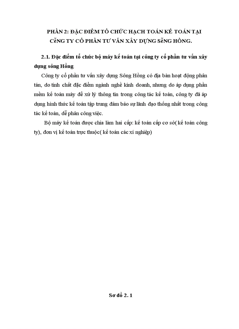 image for page Tổ chức hạnh toán kế toán tại công ty cổ phần tư vấn xây dựng Sông Hồng.