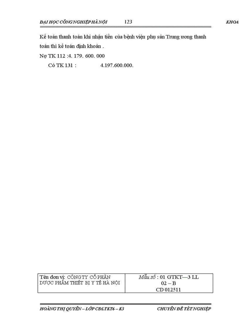 image for page Kế toán tiêu thụ và xác định kết quả kinh doanh tại Công ty Cổ phần Dược phẩm thiết bị y tế Hà Nội