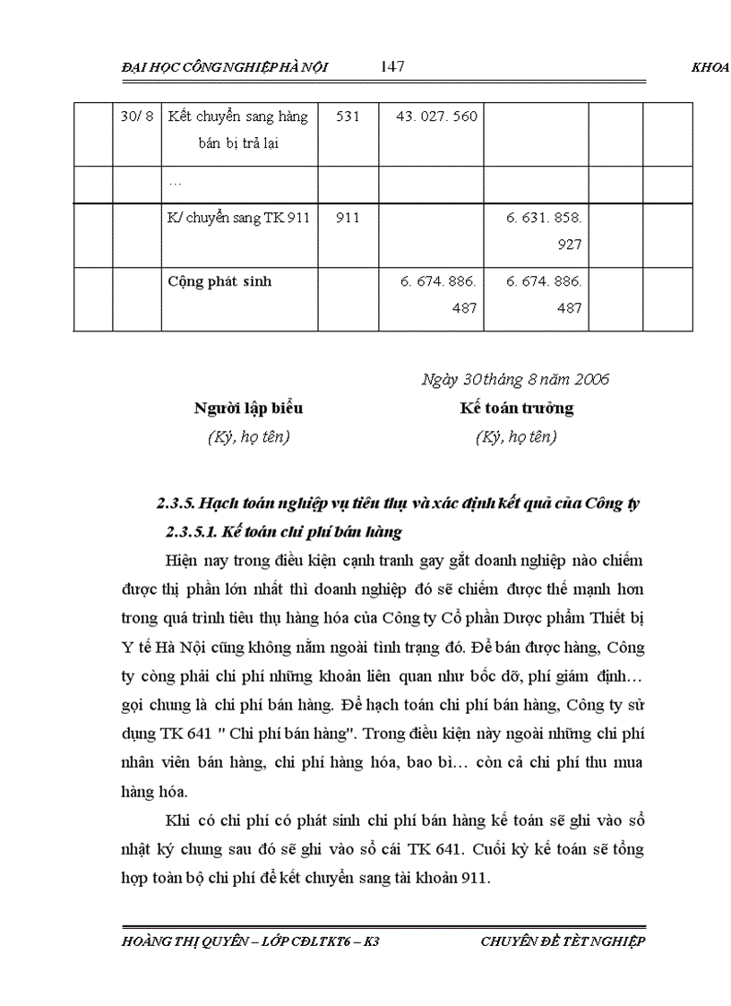 image for page Kế toán tiêu thụ và xác định kết quả kinh doanh tại Công ty Cổ phần Dược phẩm thiết bị y tế Hà Nội