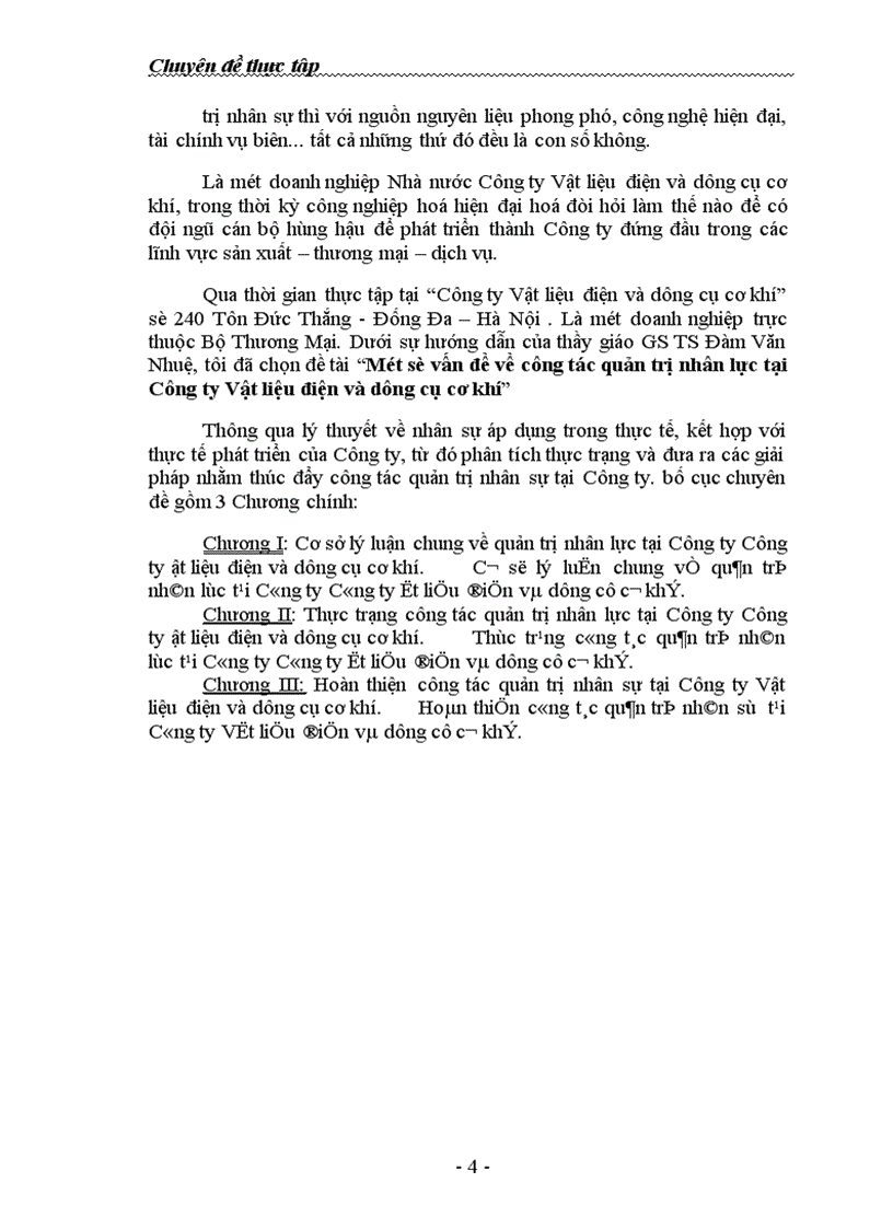 image for page Một số vấn đề về công tác quản trị nhân lực tại Công ty Vật liệu điện và dụng cụ cơ khí