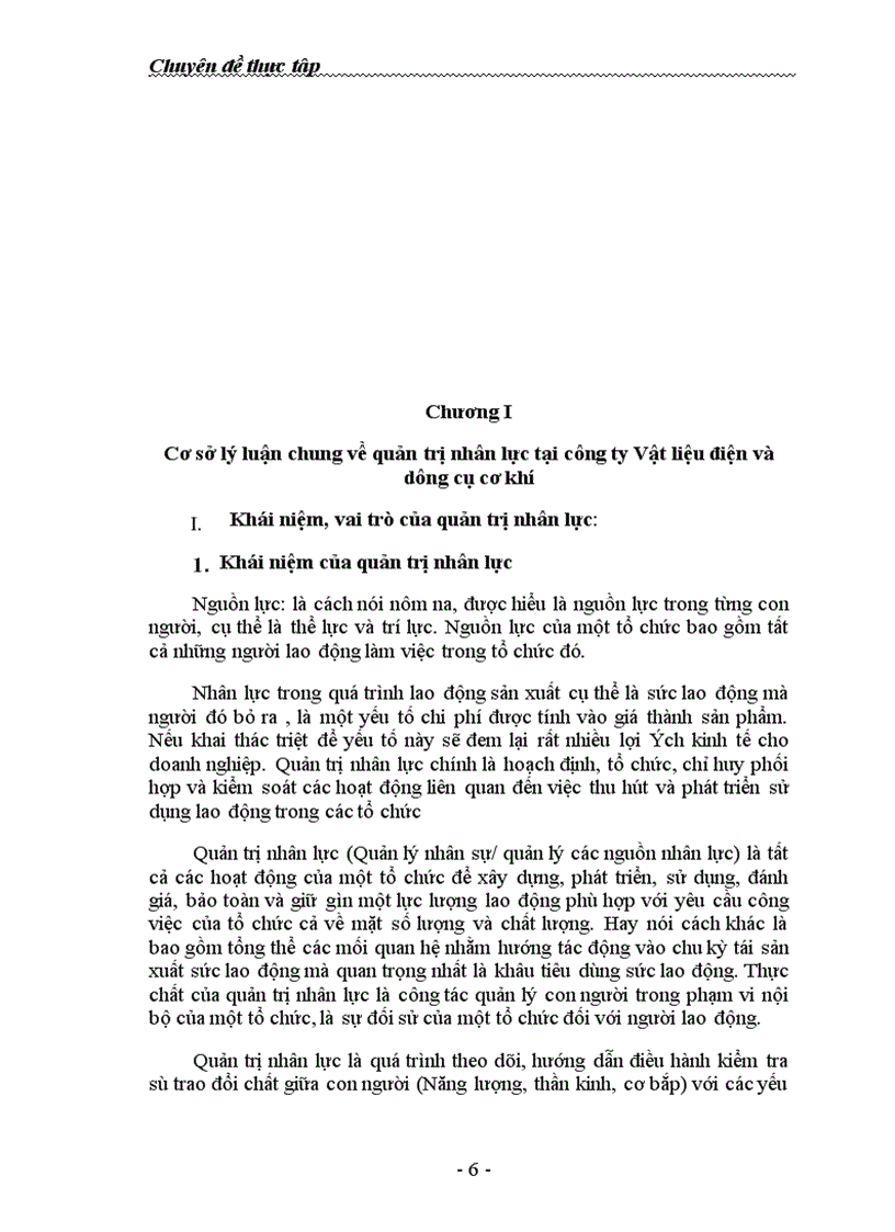 image for page Một số vấn đề về công tác quản trị nhân lực tại Công ty Vật liệu điện và dụng cụ cơ khí