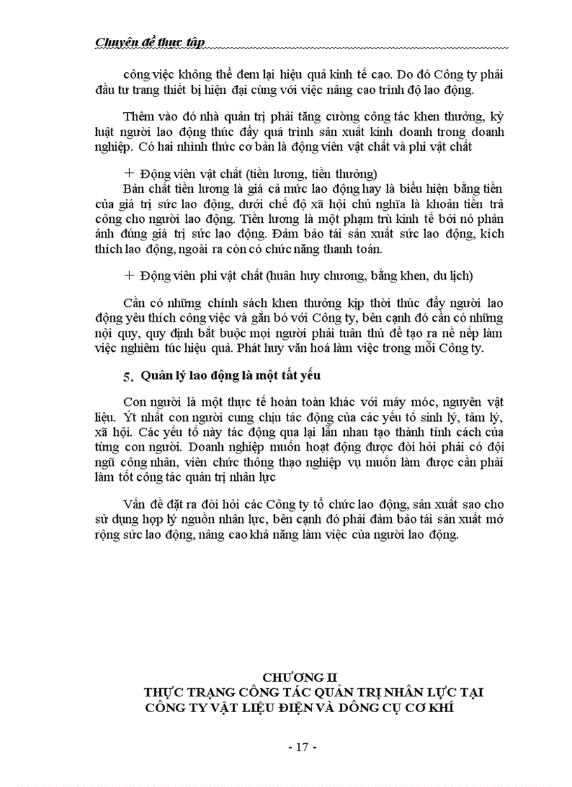 image for page Một số vấn đề về công tác quản trị nhân lực tại Công ty Vật liệu điện và dụng cụ cơ khí