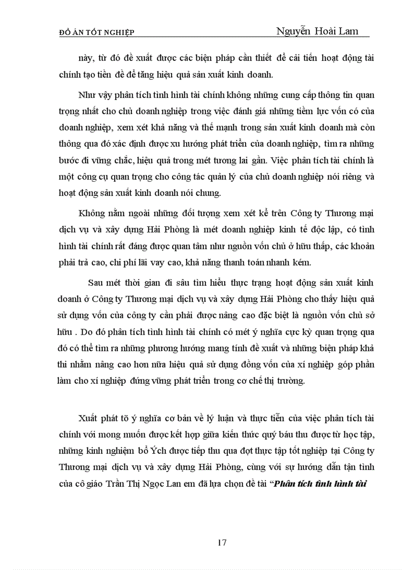 image for page Phân tích tình hình tài chính và một số biện pháp nhằm cải thiện tình hình tài chính của Công ty Thương mại dịch vụ và Xây dựng Hải Phòng Tính chất của đề tài