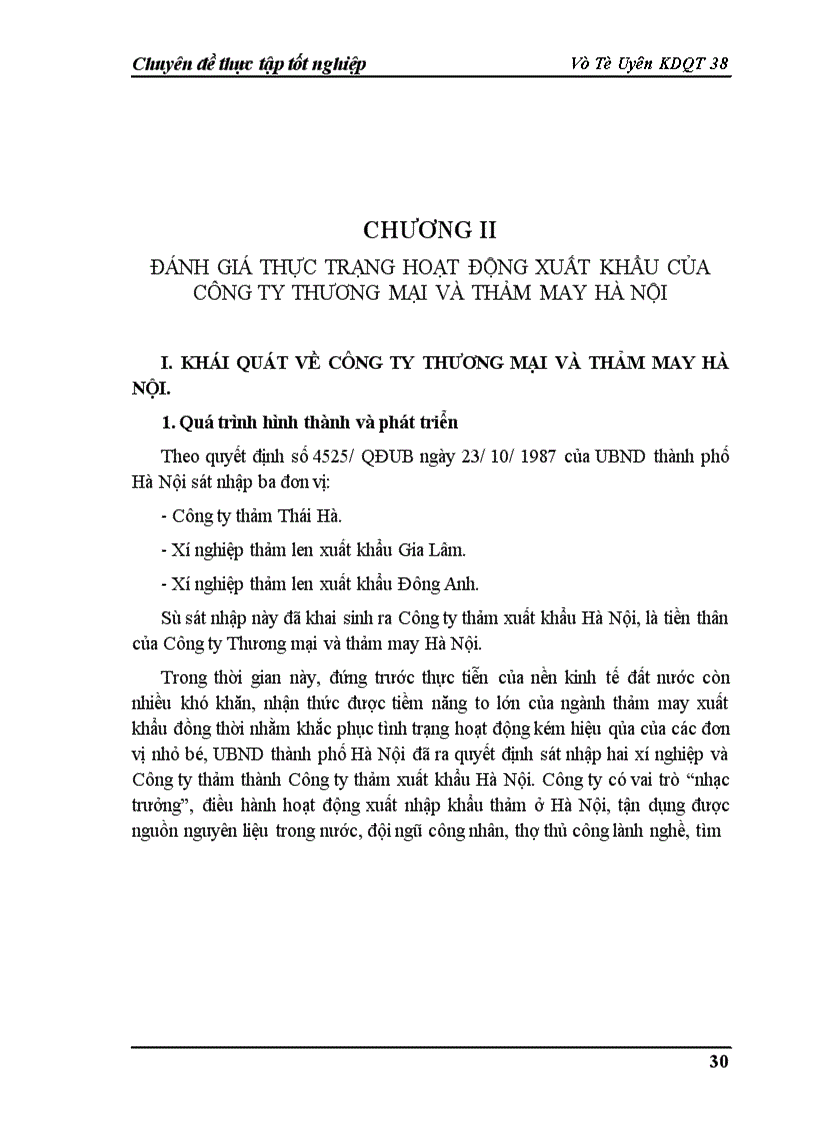 image for page Một số biện pháp thúc đẩy hoạt động xuất khẩu ở Công ty Thương mại và thảm may Hà Nội