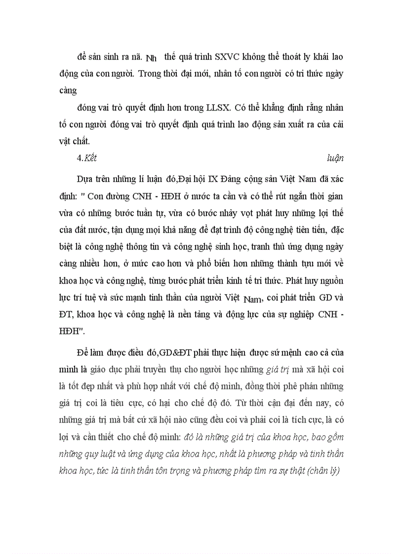 image for page Đề cương tiểu luận triết học: Luận chứng chủ trương phát triển Khoa học&Công nghệ cùng với Giáo dục&Đào tạo là những quốc sách hàng đầu để thực hiện thành công sự nghiệp Công nghiệp hoá,Hiện đại hoá ở Việt Nam.