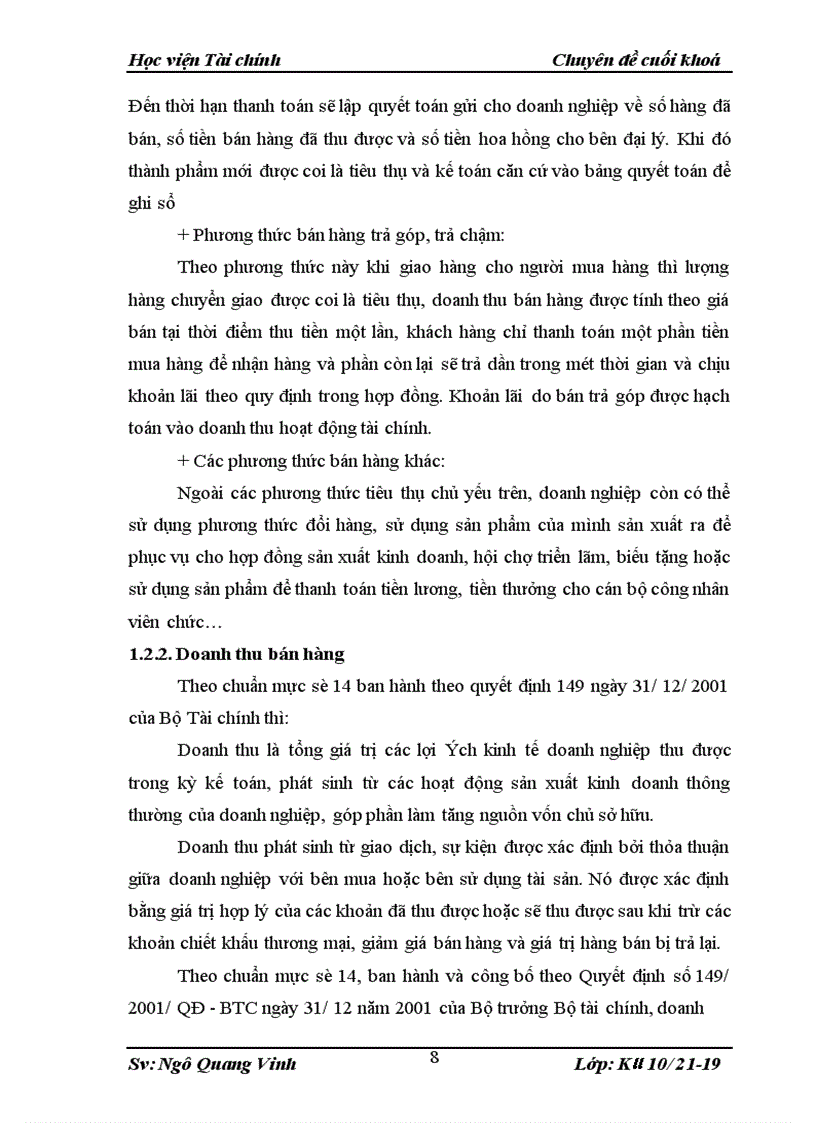 image for page Kế toán bán hàng và xác định kết quả bán hàng ở Công ty cổ phần vải sợi may mặc Miền Bắc