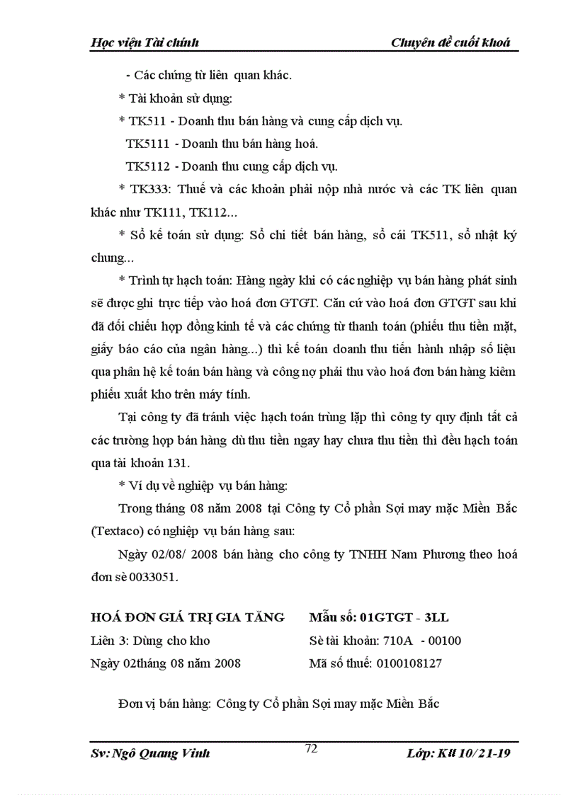 image for page Kế toán bán hàng và xác định kết quả bán hàng ở Công ty cổ phần vải sợi may mặc Miền Bắc