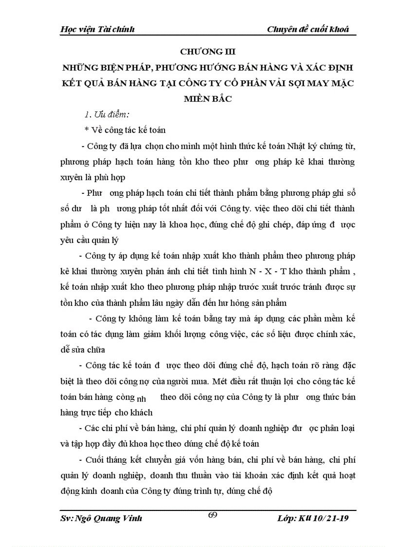 image for page Kế toán bán hàng và xác định kết quả bán hàng ở Công ty cổ phần vải sợi may mặc Miền Bắc