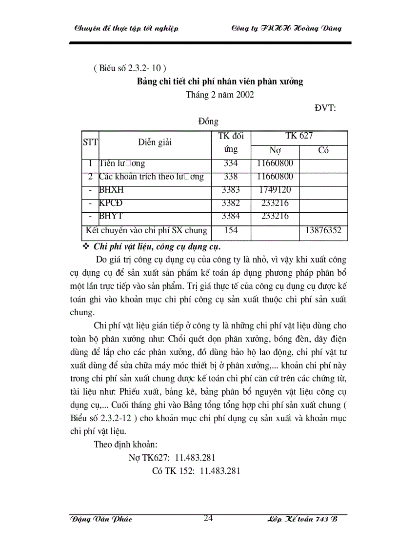image for page Tổ chức kế toán chi phí sản xuất và tính giá thành sản phẩm ở công ty TNHH Hoàng Dũng