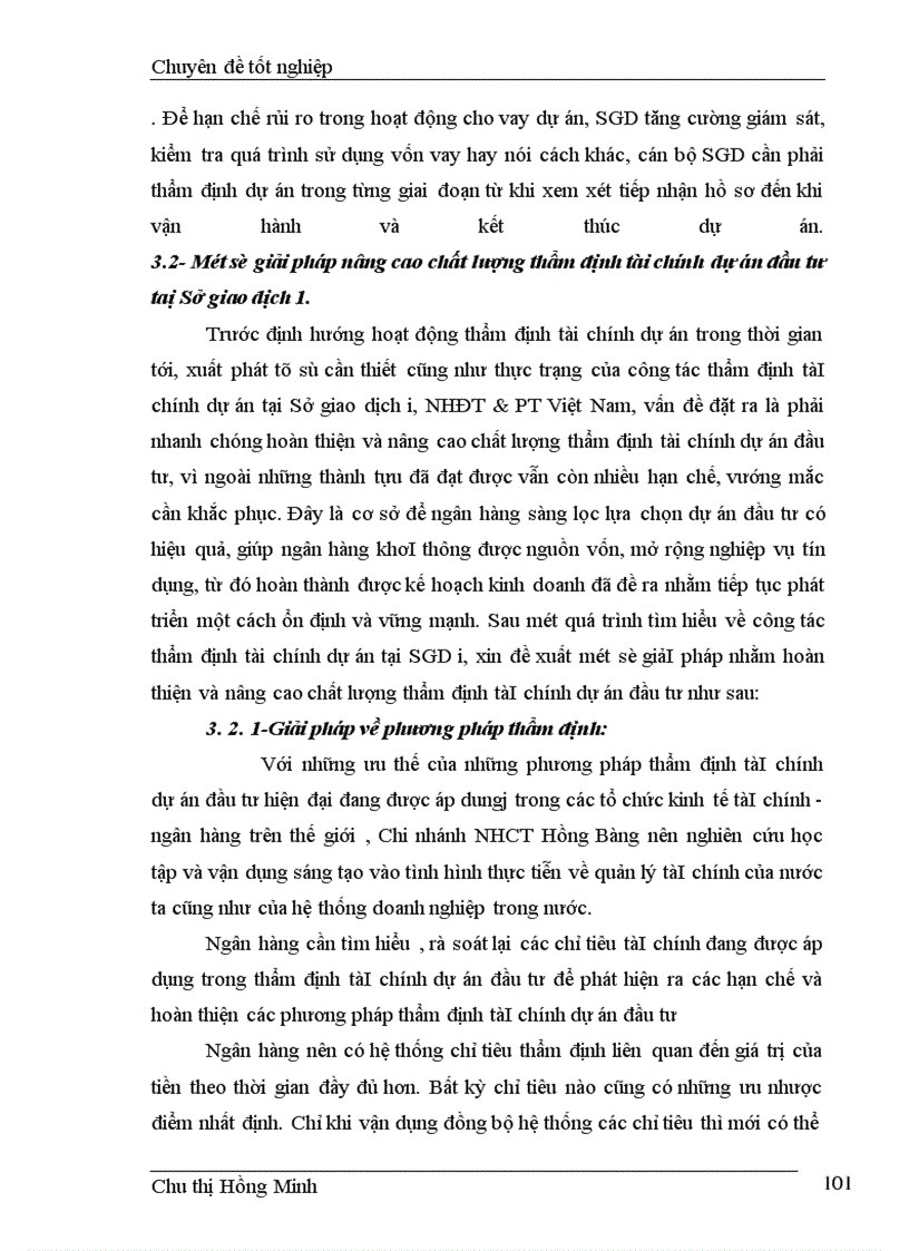 image for page Giải pháp nâng cao chất lượng thẩm định tài chính dự án tại Sở giao dịch I, Ngân hàng đầu tư và phát triển Việt Nam