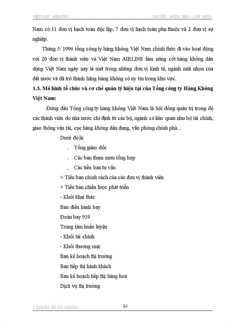 image for page Một số biện pháp nhằm duy trì và mở rộng thị trường vận chuyển hành khách của hàng không quốc gia Việt Nam