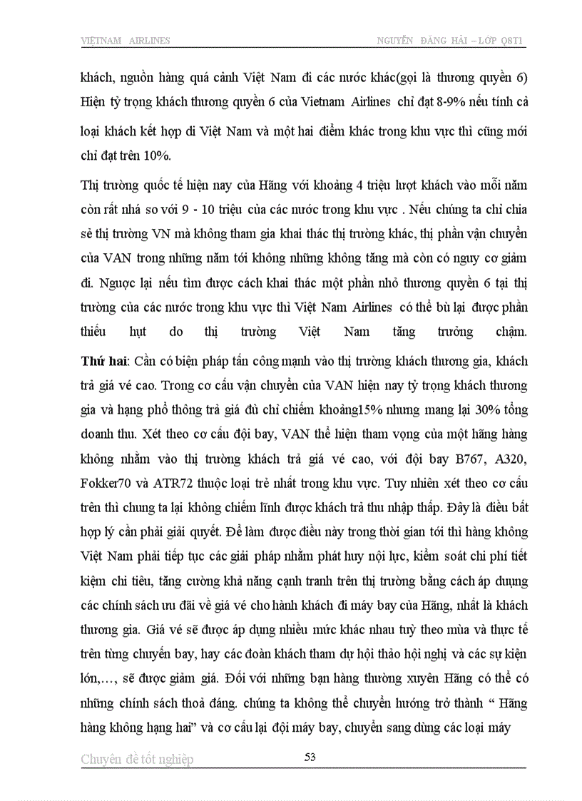 image for page Một số biện pháp nhằm duy trì và mở rộng thị trường vận chuyển hành khách của hàng không quốc gia Việt Nam
