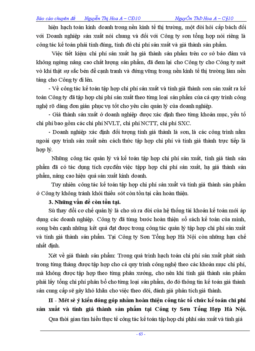 image for page Công tác tổ chức kế toán chi phí sản xuất và tính giá thành sản phẩm tại Công ty Sơn Tổng Hợp Hà Nội