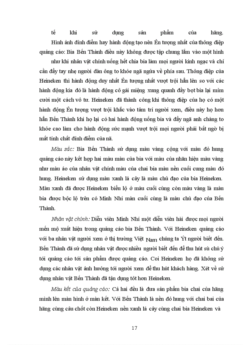 image for page Phân tích và so sánh hai quảng cáo Bia Heineken và Bến Thành.