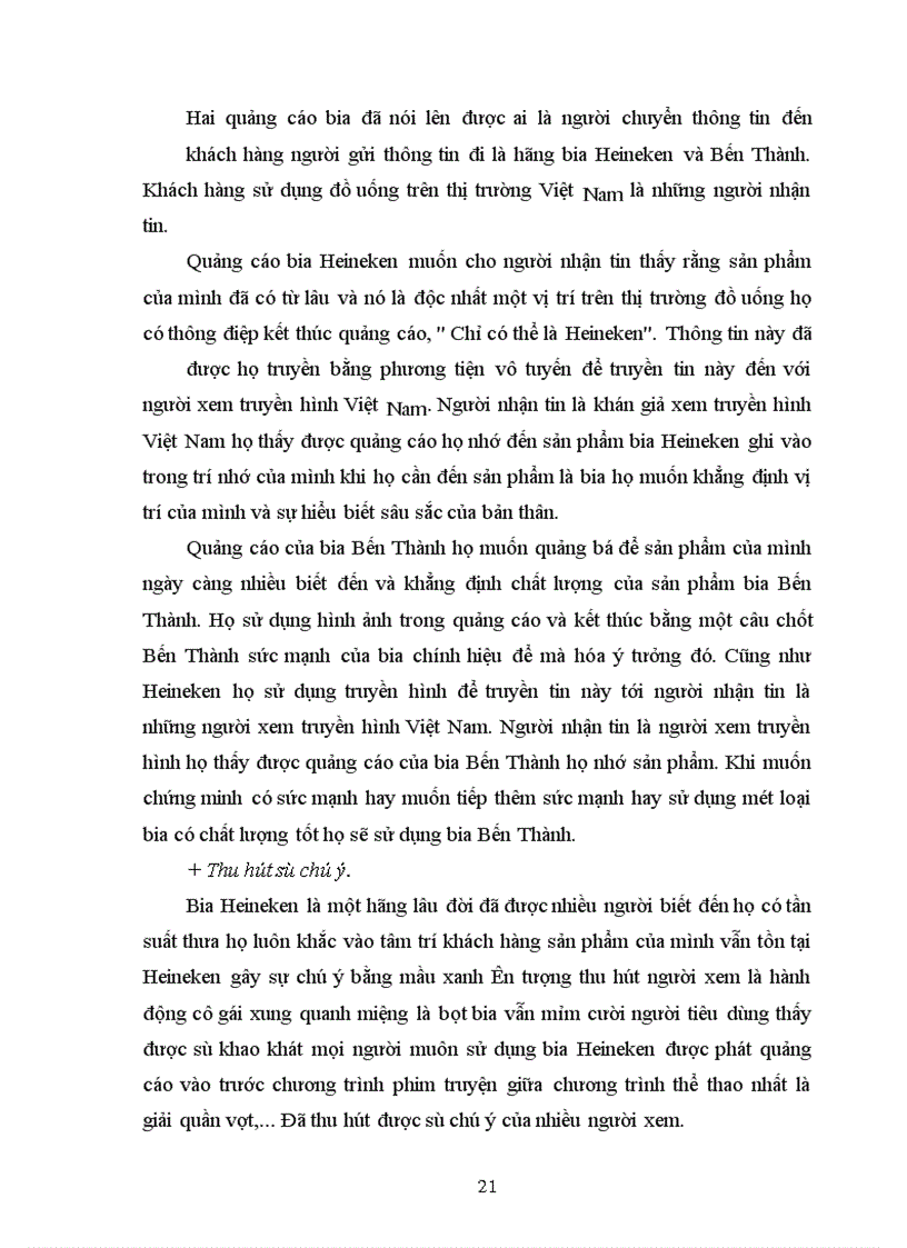 image for page Phân tích và so sánh hai quảng cáo Bia Heineken và Bến Thành.