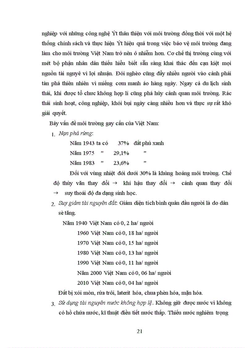 image for page Vấn đề bảo vệ môi trường hiện nay ở Việt Nam