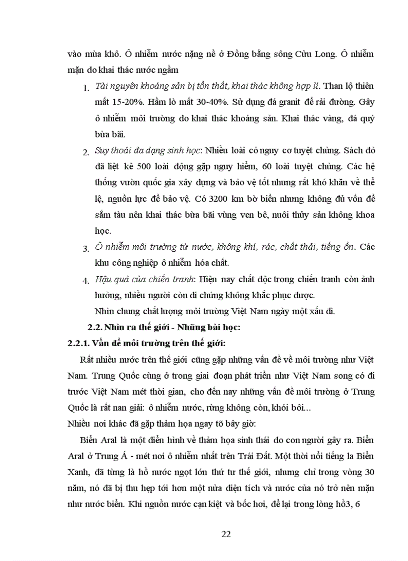 image for page Vấn đề bảo vệ môi trường hiện nay ở Việt Nam