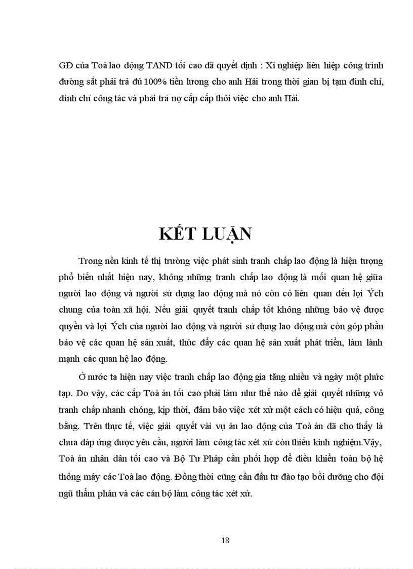 image for page Phân tích quá trình giải quyết tranh chấp lao động về việc sa thải giữa người lao động với xí nghiệp liên hiệp công trình đường sắt