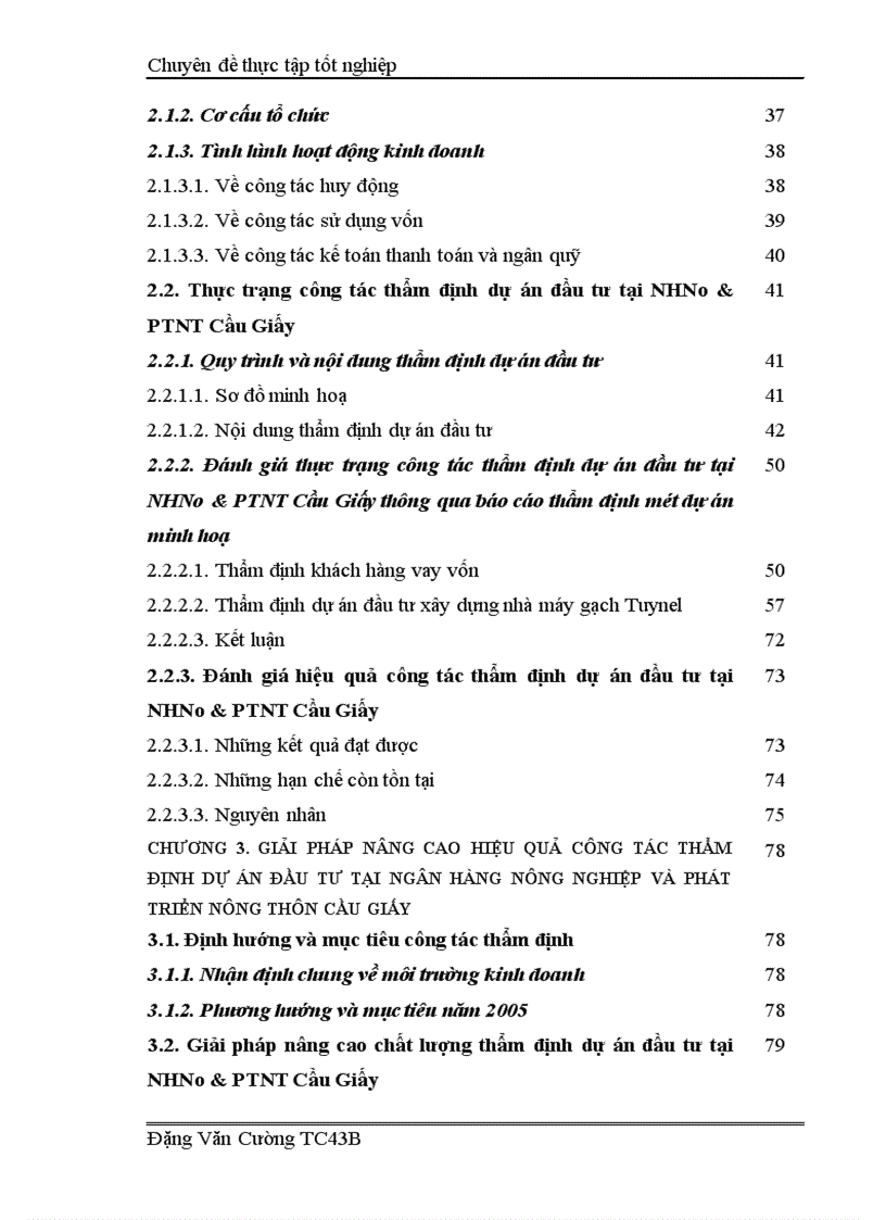 image for page Giải pháp nâng cao hiệu quả công tác thẩm định dự án đầu tư tại Ngân hàng nông nghiệp và phát triển nông thôn Cầu Giấy