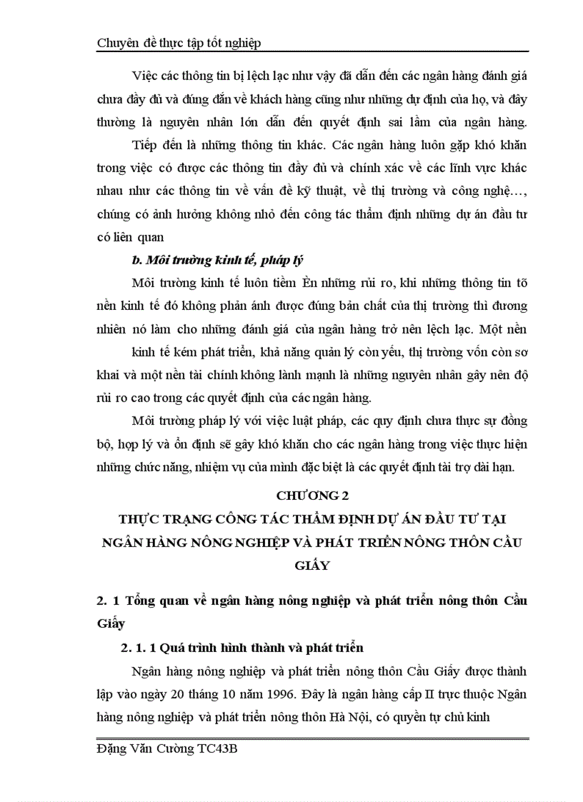 image for page Giải pháp nâng cao hiệu quả công tác thẩm định dự án đầu tư tại Ngân hàng nông nghiệp và phát triển nông thôn Cầu Giấy