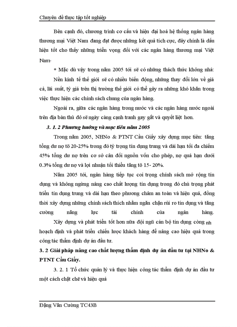 image for page Giải pháp nâng cao hiệu quả công tác thẩm định dự án đầu tư tại Ngân hàng nông nghiệp và phát triển nông thôn Cầu Giấy
