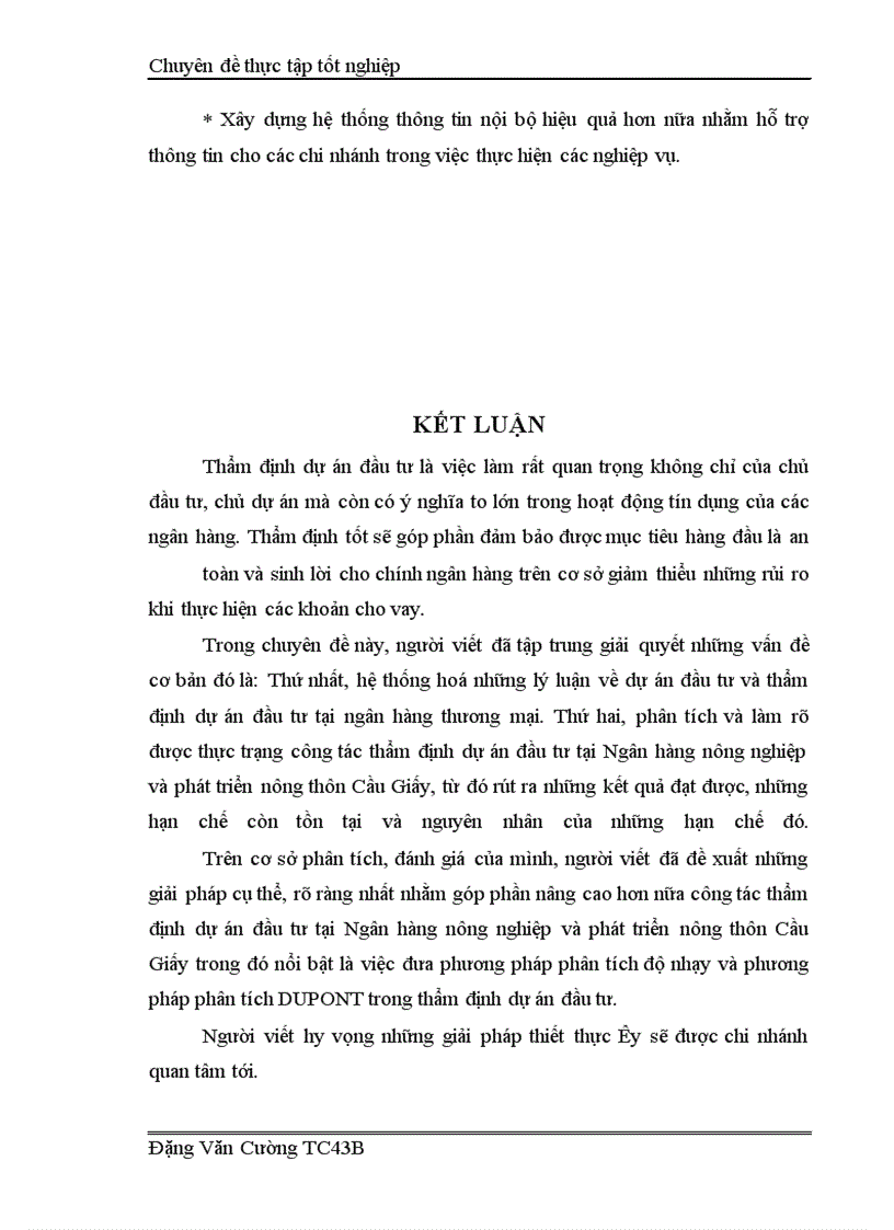 image for page Giải pháp nâng cao hiệu quả công tác thẩm định dự án đầu tư tại Ngân hàng nông nghiệp và phát triển nông thôn Cầu Giấy