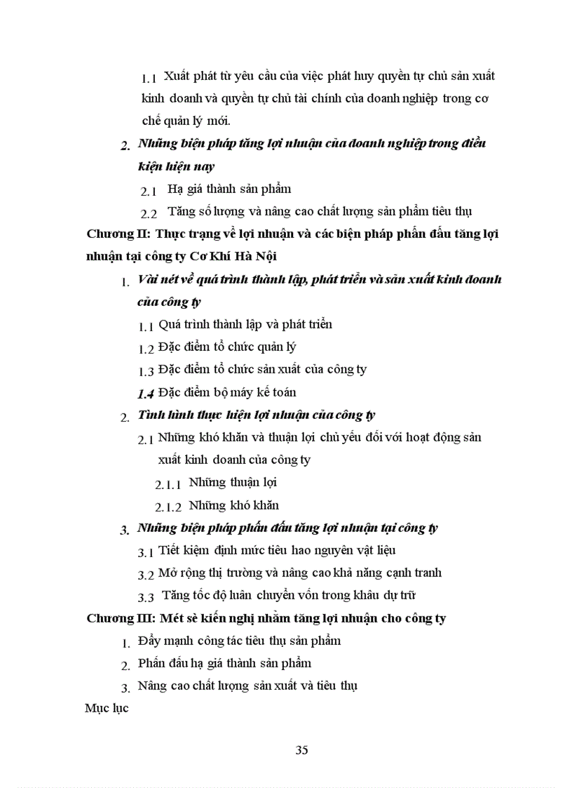 image for page Lợi nhuận và một số giải pháp nâng cao lợi nhuận tại Công Ty Cơ Khí Hà Nội Chương I