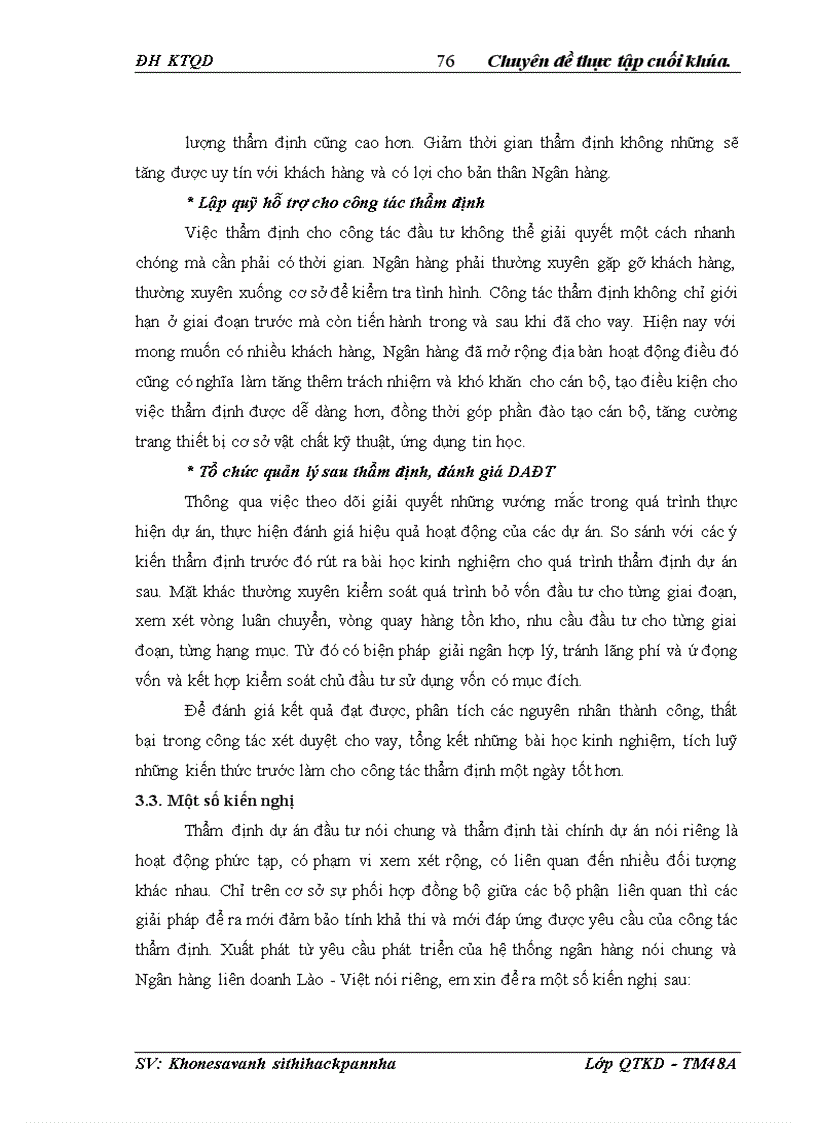 image for page Nâng cao chất lượng công tác thẩm định dự án đầu tư tại Ngân hàng liên doanh Lào - Việt,chi nhánh Hà Nội