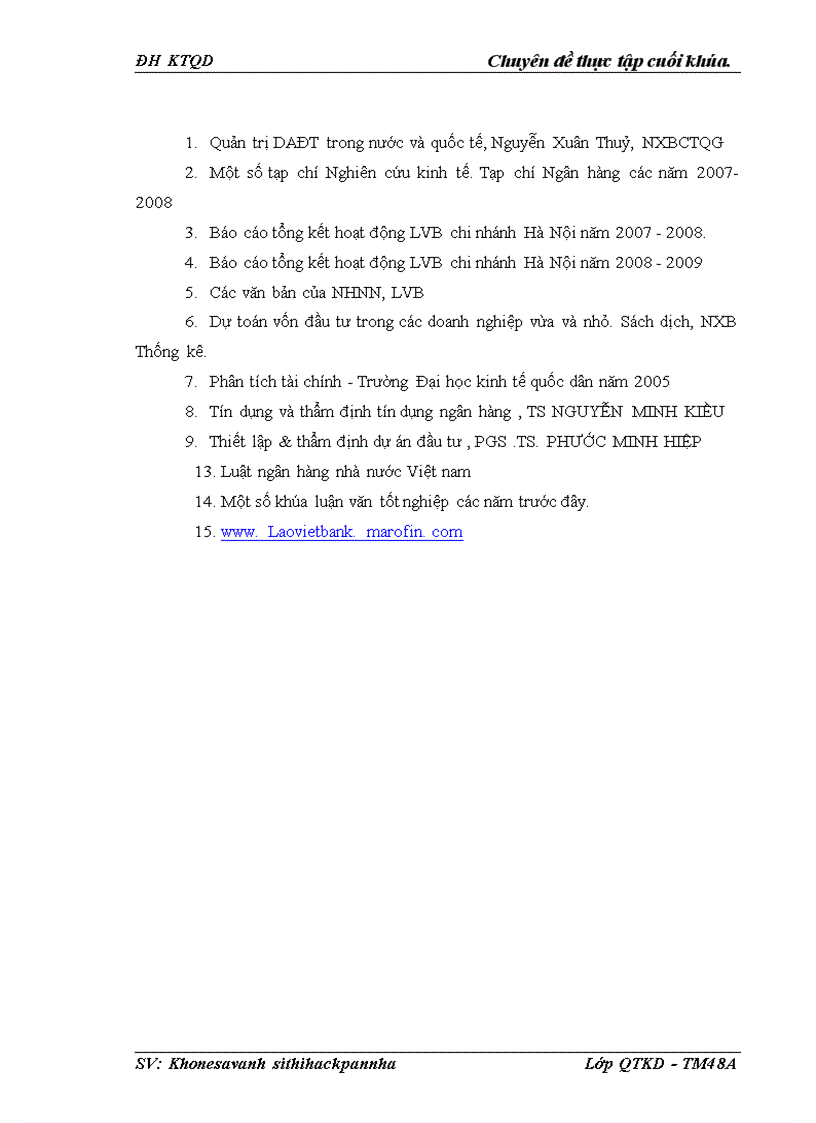 image for page Nâng cao chất lượng công tác thẩm định dự án đầu tư tại Ngân hàng liên doanh Lào - Việt,chi nhánh Hà Nội