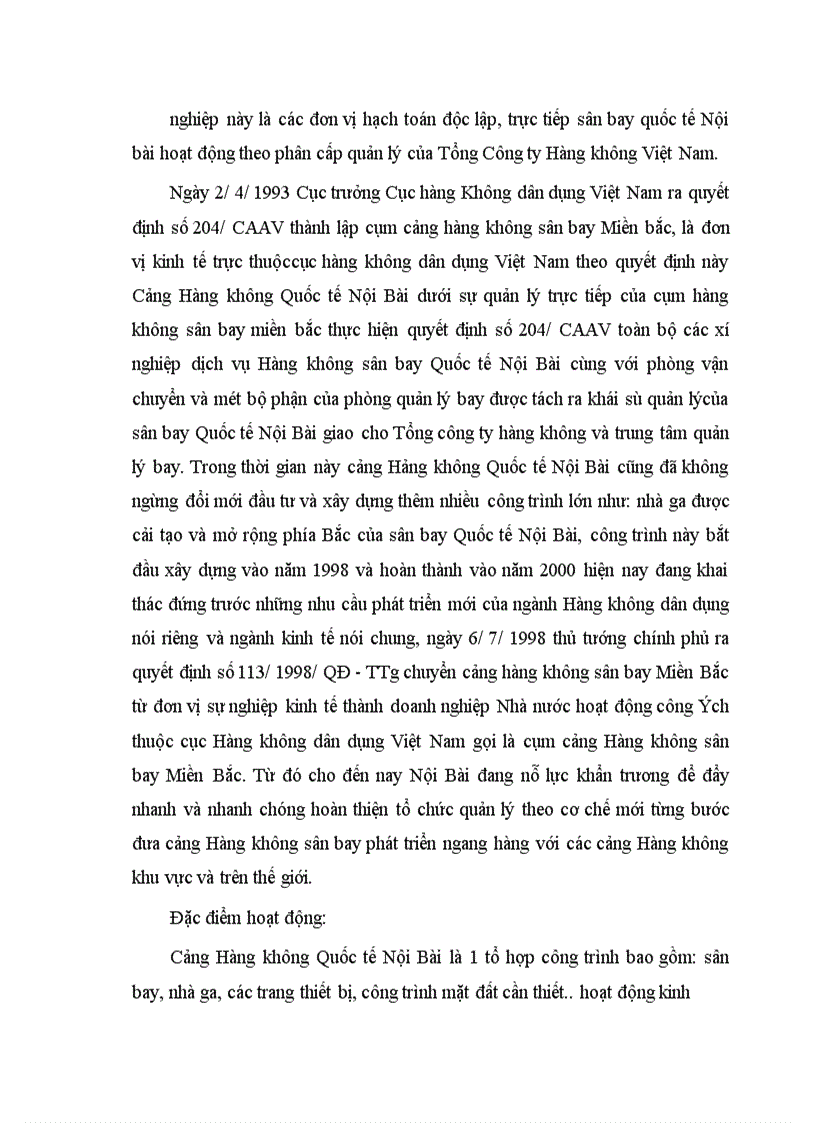 image for page Phân tích tình hình tài chính và một số biện pháp nâng cao hiệu quả kinh doanh tại cảng Hàng không Quốc tế Nội Bài