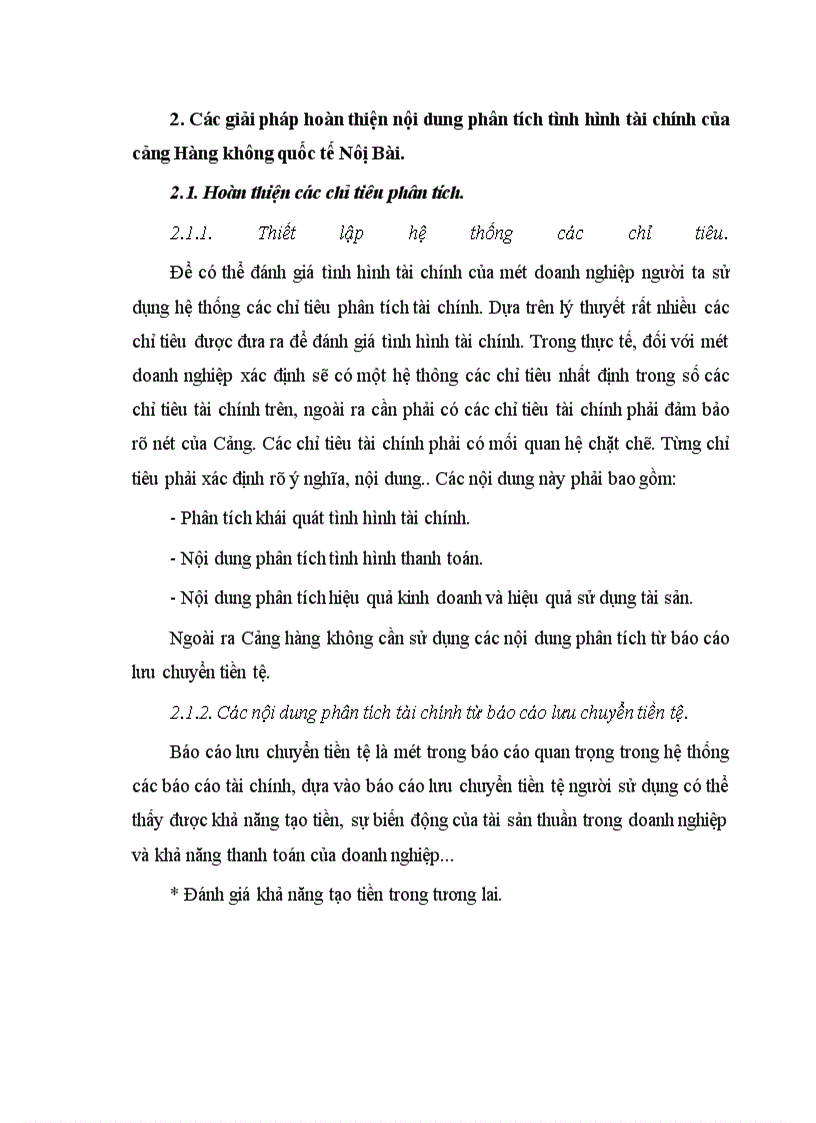 image for page Phân tích tình hình tài chính và một số biện pháp nâng cao hiệu quả kinh doanh tại cảng Hàng không Quốc tế Nội Bài