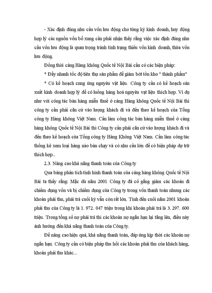image for page Phân tích tình hình tài chính và một số biện pháp nâng cao hiệu quả kinh doanh tại cảng Hàng không Quốc tế Nội Bài
