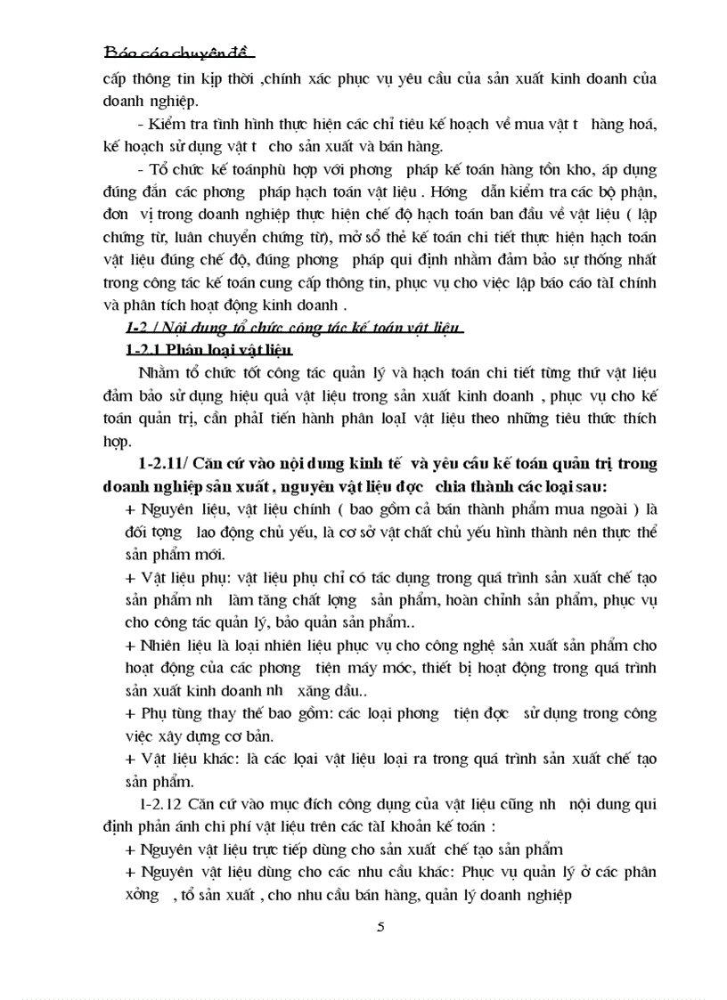 image for page Tổ chức công tác kế toán vật liệu.